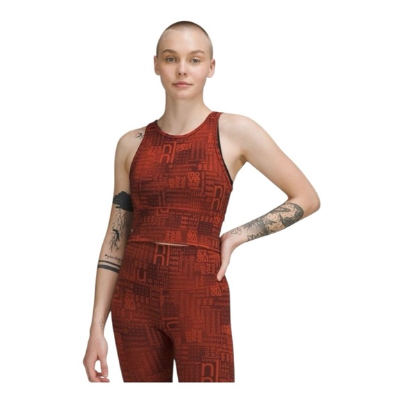 lululemon athletica Tops - Lululemon Power Pivot Everlux Tank Ombre Red Multi Size 4 Reversible
